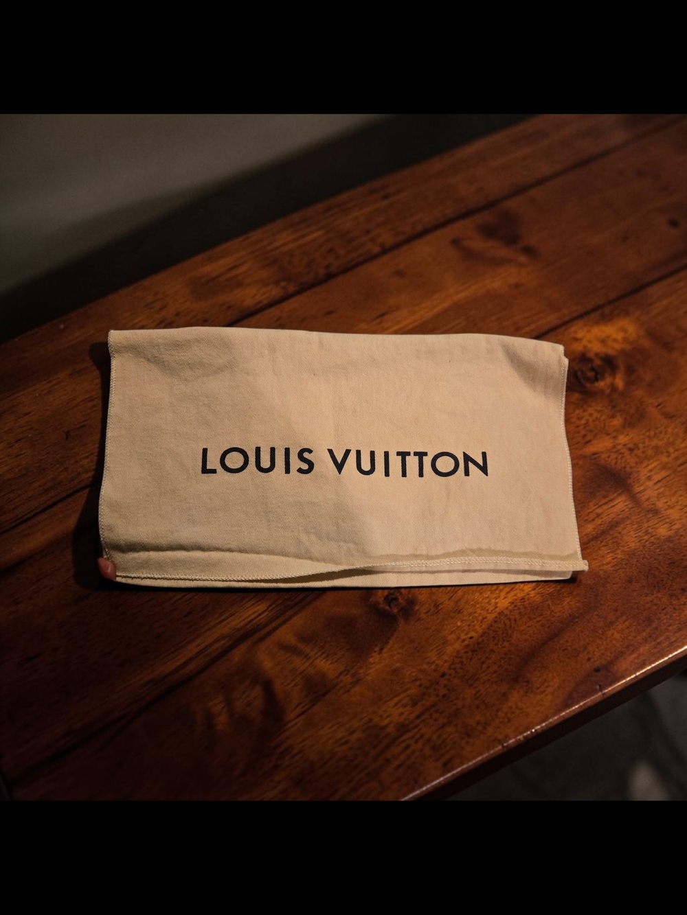 Louis Vuitton Beige Cotton Logo Dust Bag  Guc
